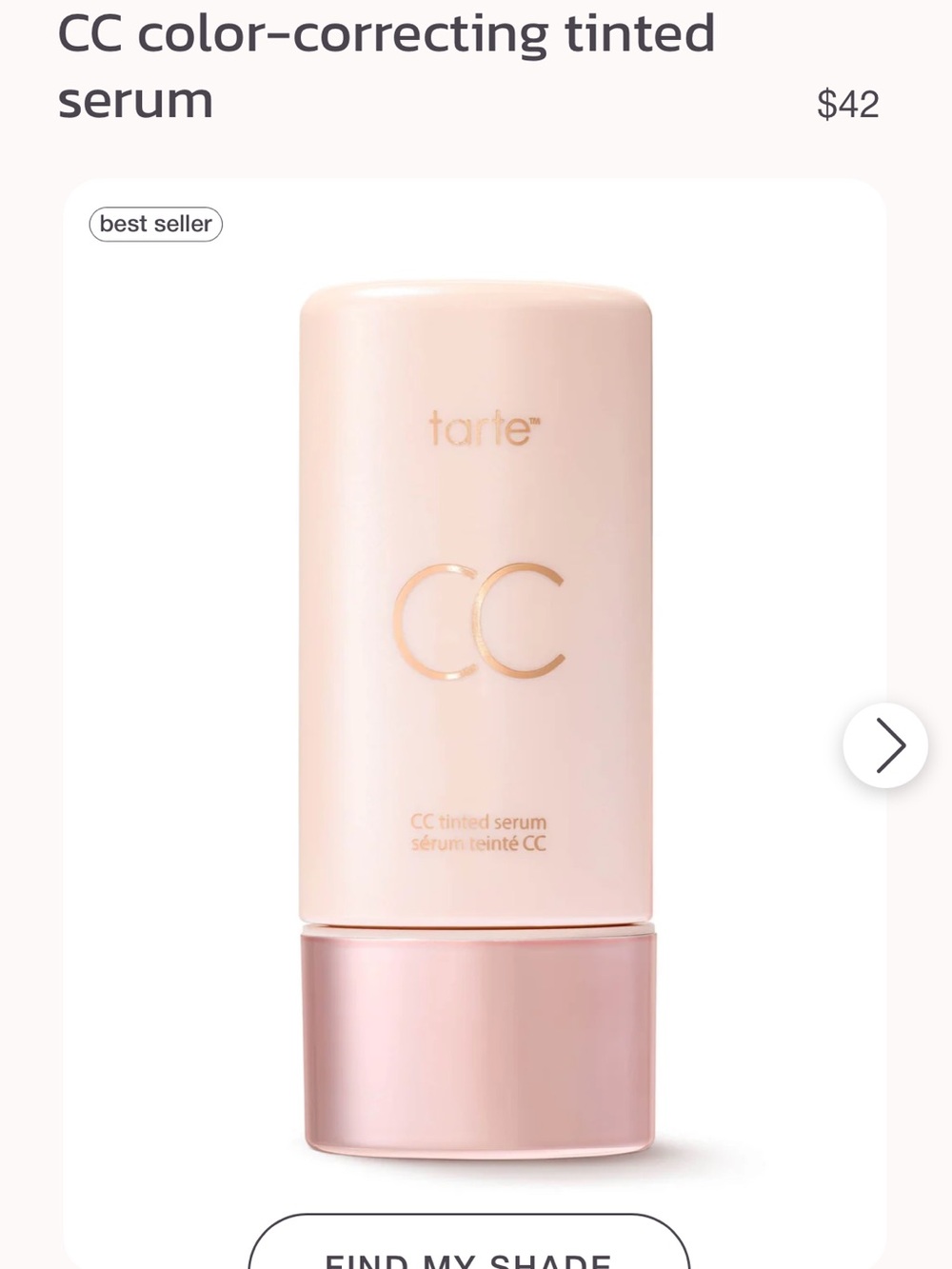 tarte CC Color-Correcting Tinted Serum — Tan.
